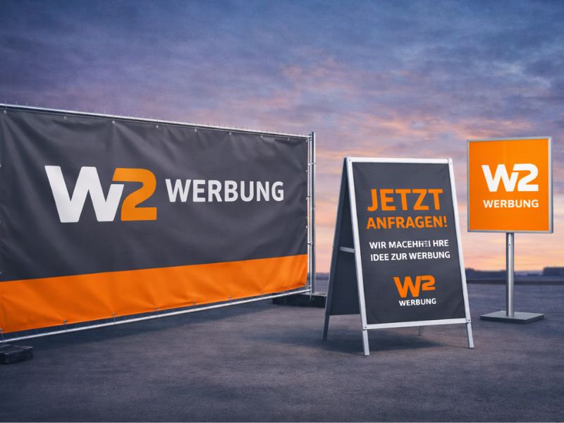 Baustellenbanner, Kundenstopper und Schilder mit Logo bedrucken lassen in Paderborn