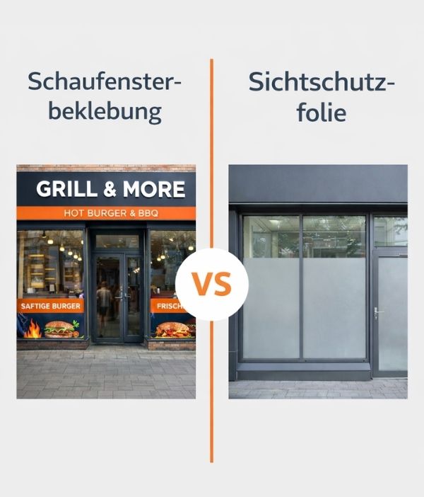 Schaufensterbeklebung vs. Sichtschutzfolie