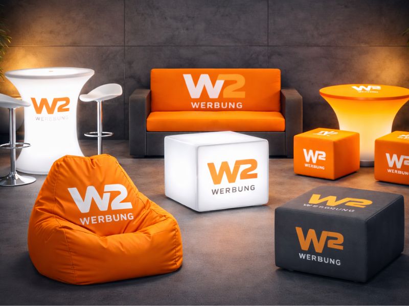 Sitzs&auml;cke, Loungem&ouml;bel und Eventm&ouml;bel individuell mit eigenem Logo bedrucken lassen - Werbetechnik Paderborn