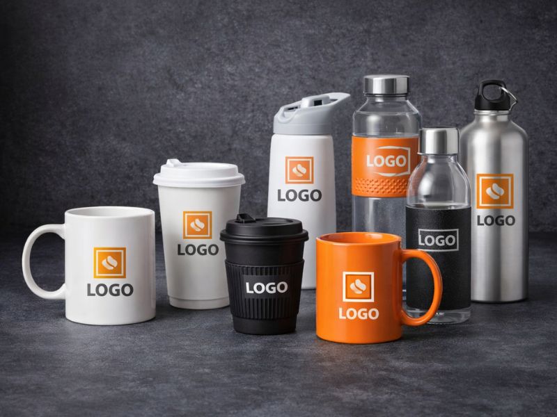 Trinkgef&auml;&szlig;e wie Tassen, Kaffeebecher, Becher oder Flaschen mit Logo bedrucken lassen in Paderborn